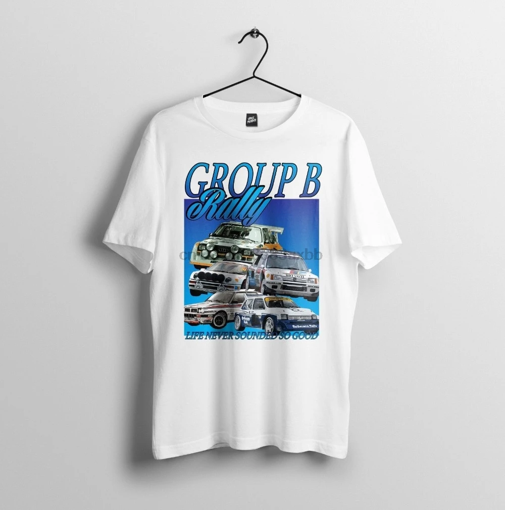 Мужская футболка с вырезом лодочкой Group B Gruppe Rally Homage-80's 90's Turbo Fia унисекс хит