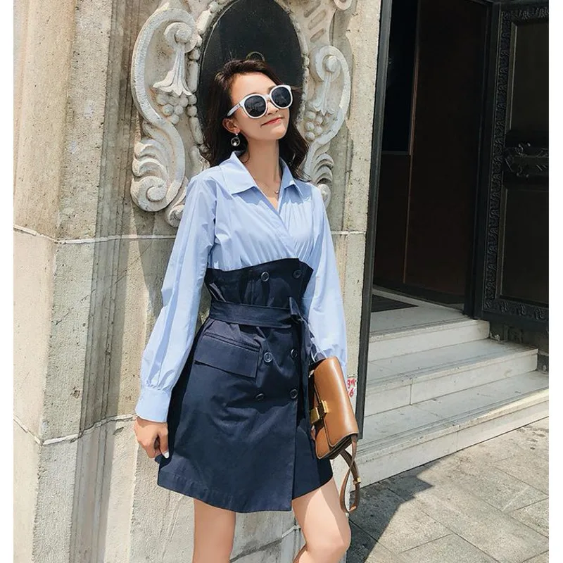 Рубашка LANMREM Женская с отложным воротником длинными рукавами в полоску WG80917L для