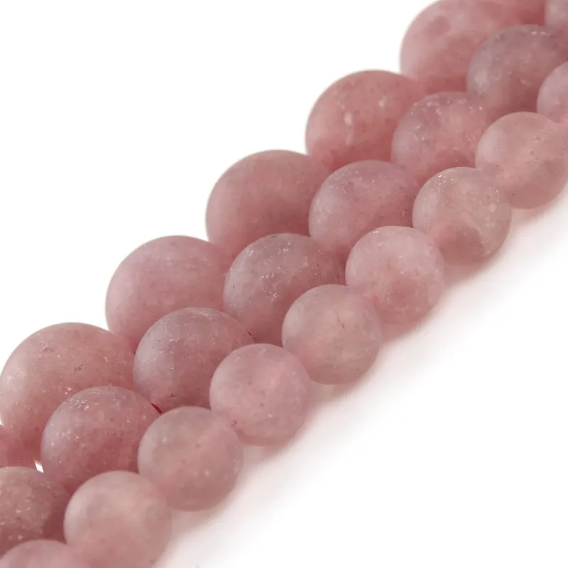 Бусины Из Натурального матового тусклого лака клубничный кварц круглые бусины с