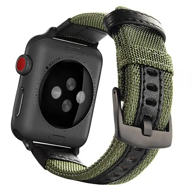 Высококачественный ремешок для Apple Watch 40 мм 44 мм для iwatch 4 3 2 1 нейлоновая петля 38 мм 42 мм серия 5 - Цвет ремешка: Зеленый