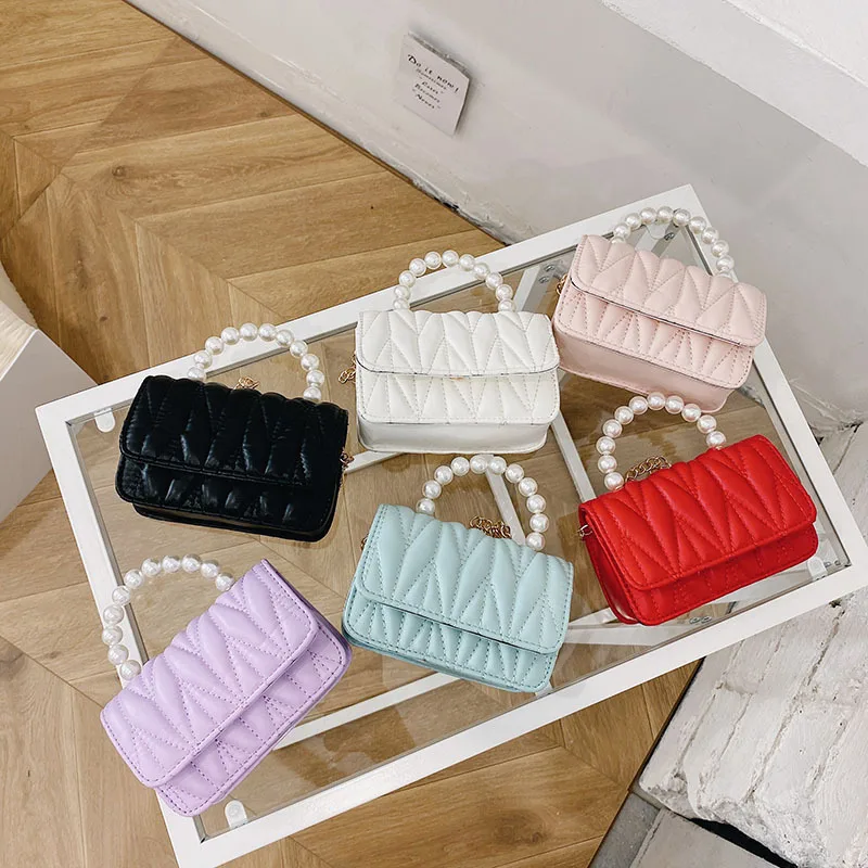 

Kids Mini Purses and Handbags Cute Princess Messenger Bag for Baby Girls Small Coin Pouch Kid Party Pearl Hand Bags Gift