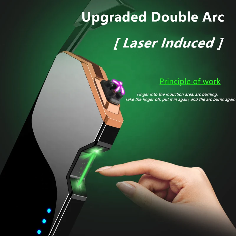 

Laser Induced Double Arc Plasma Lighter Electric USB Rechargeable Windproof Flameless Cigarette Encendedores Dropship Suppliers