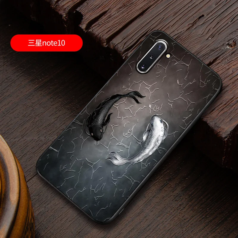 Рельефный Винтажный чехол в японском и восточном стиле для Samsung Note 10 Plus note10 + с