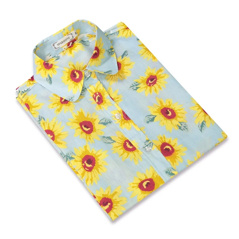 SSPBL002-1 Цветочная Женская блузка Топы Женская рубашка размера плюс Blusas Mujer De Moda рубашка Харадзюку Женская Одежда Сорочка женская одежда - Цвет: SSPBL002-1
