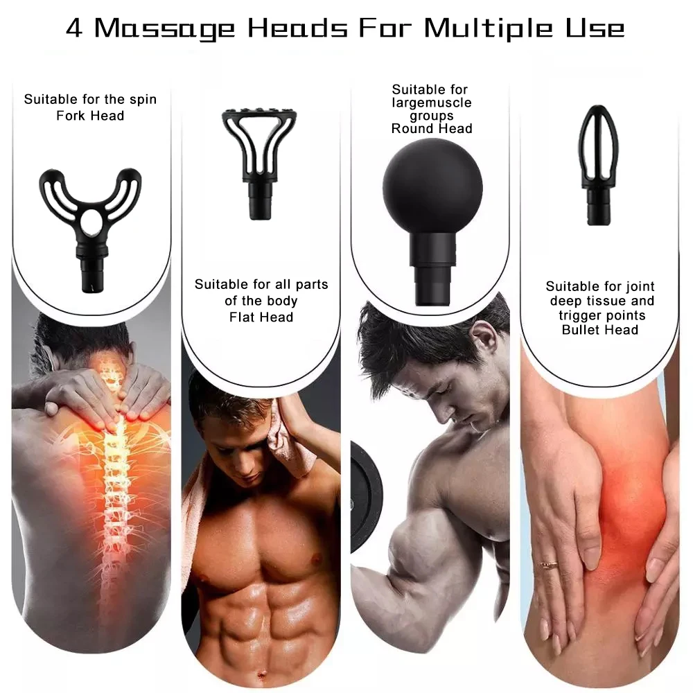 

LCD massage gun deep tissue percussion muscle massage fitness body relaxation back whole body sports massager dropshipping