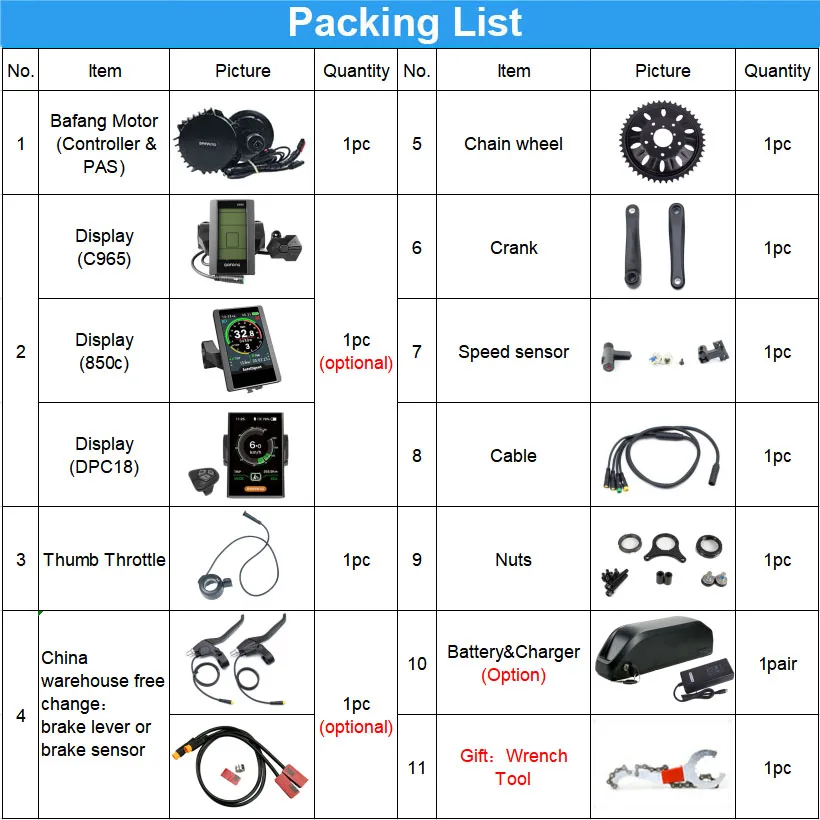

Bafang BBS02B BBSHD BBS03B 48V 500W 750W 52V 1000W Mid Drive Motor Bicycle Engine Electric Bike Conversion Kit with Battery
