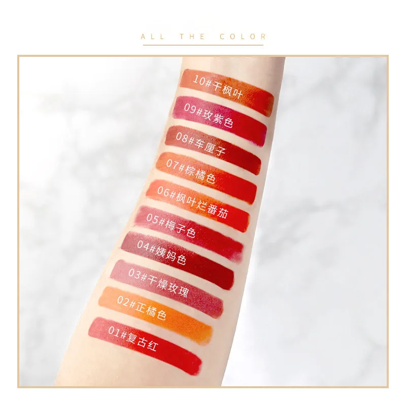 10 Color Liquid Lipstick Matte Waterproof Long Lasting Makeup Sexy Lips Red Matt Nude Gloss Cosmetics Lipsticks |