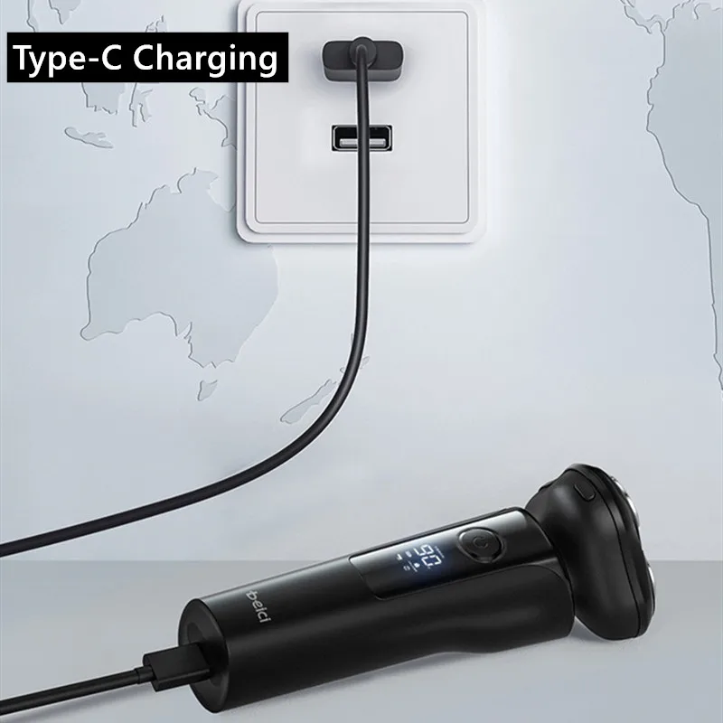 Бритва Мужская аккумуляторная с ЖК-дисплеем IPX7 | Бытовая техника