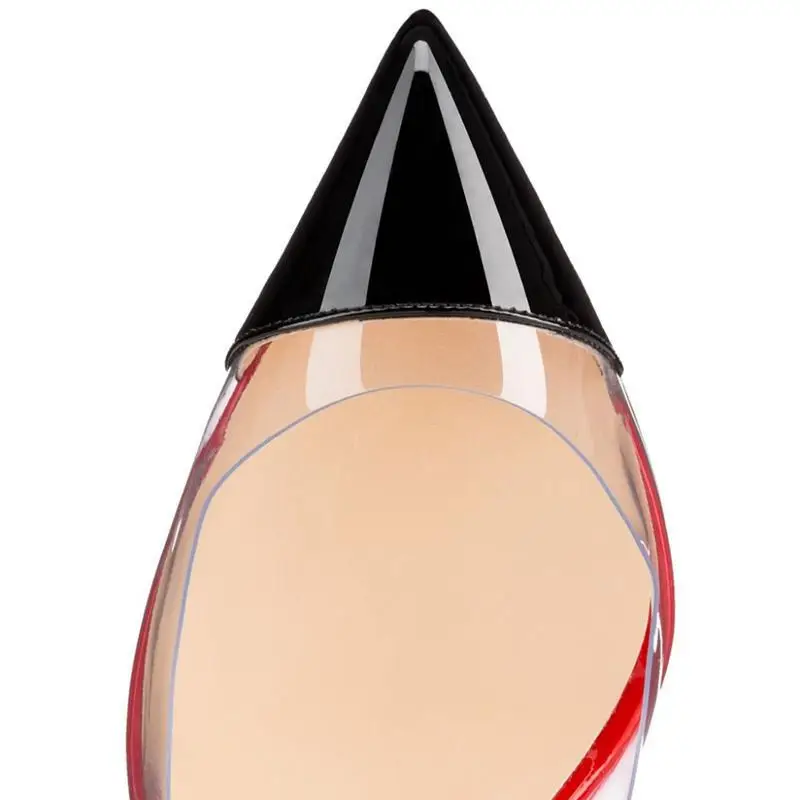 

Fashion single shoes pointed shallow mouth PVC splicing thin heel women's shoes High Heels Pumps