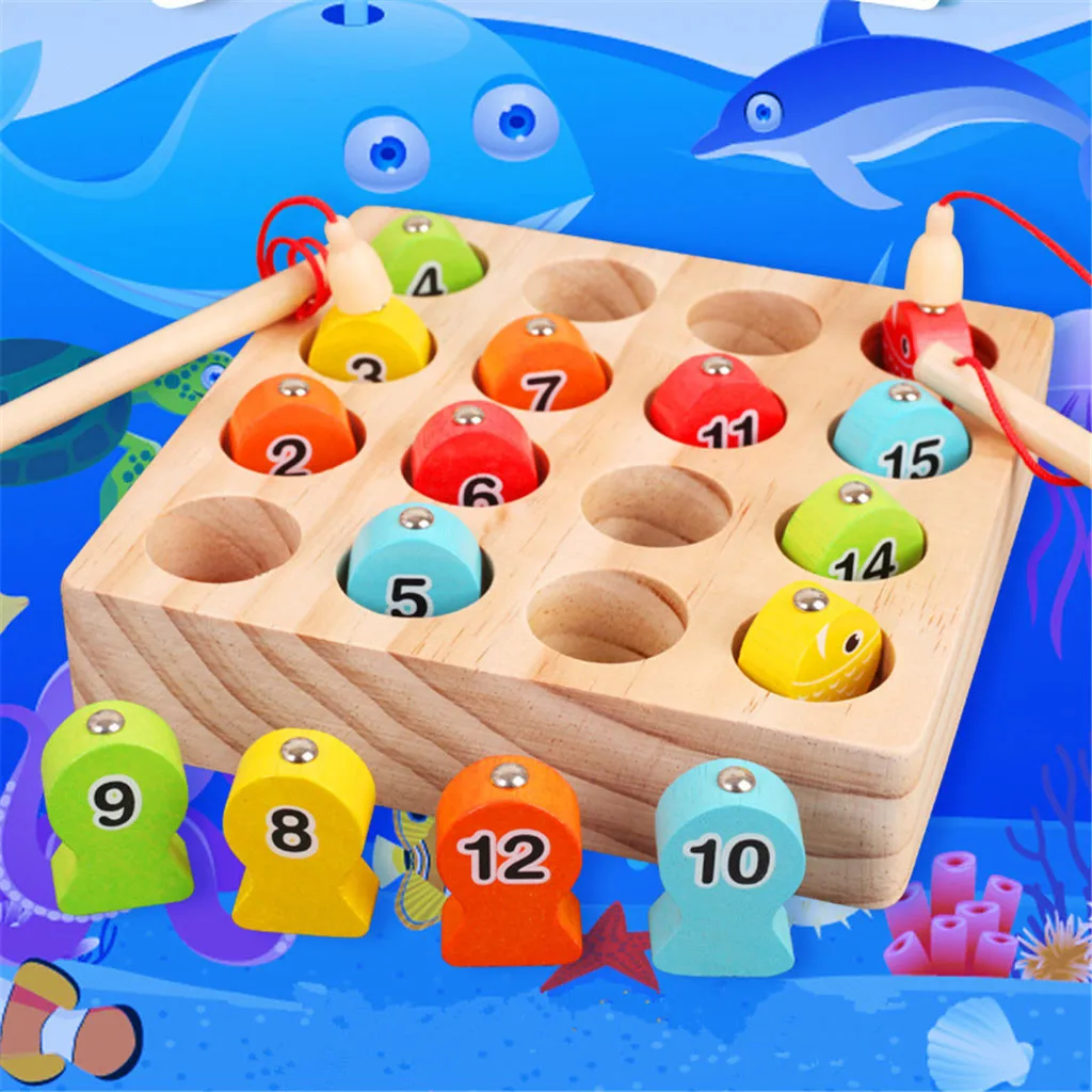 

Wooden Magnetic Fishing Game Fine Motor Skill Toy Letters Cognition Preschool Flexible Gift Kid Toys Juguetes Brinquedos