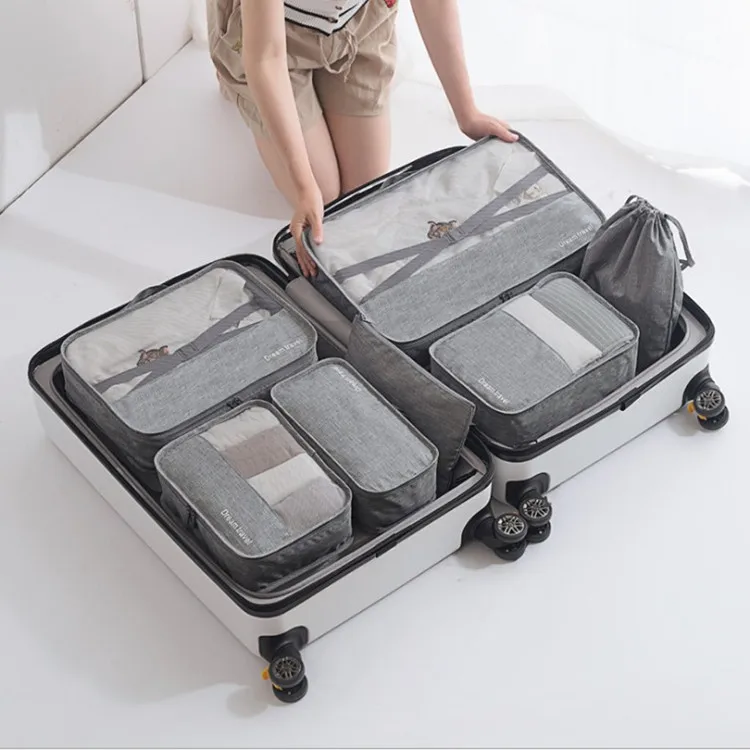 

Large-capacity and convenient travel storage bag waterproof and multifunctional cationic seven-piece suit for clothing finishing