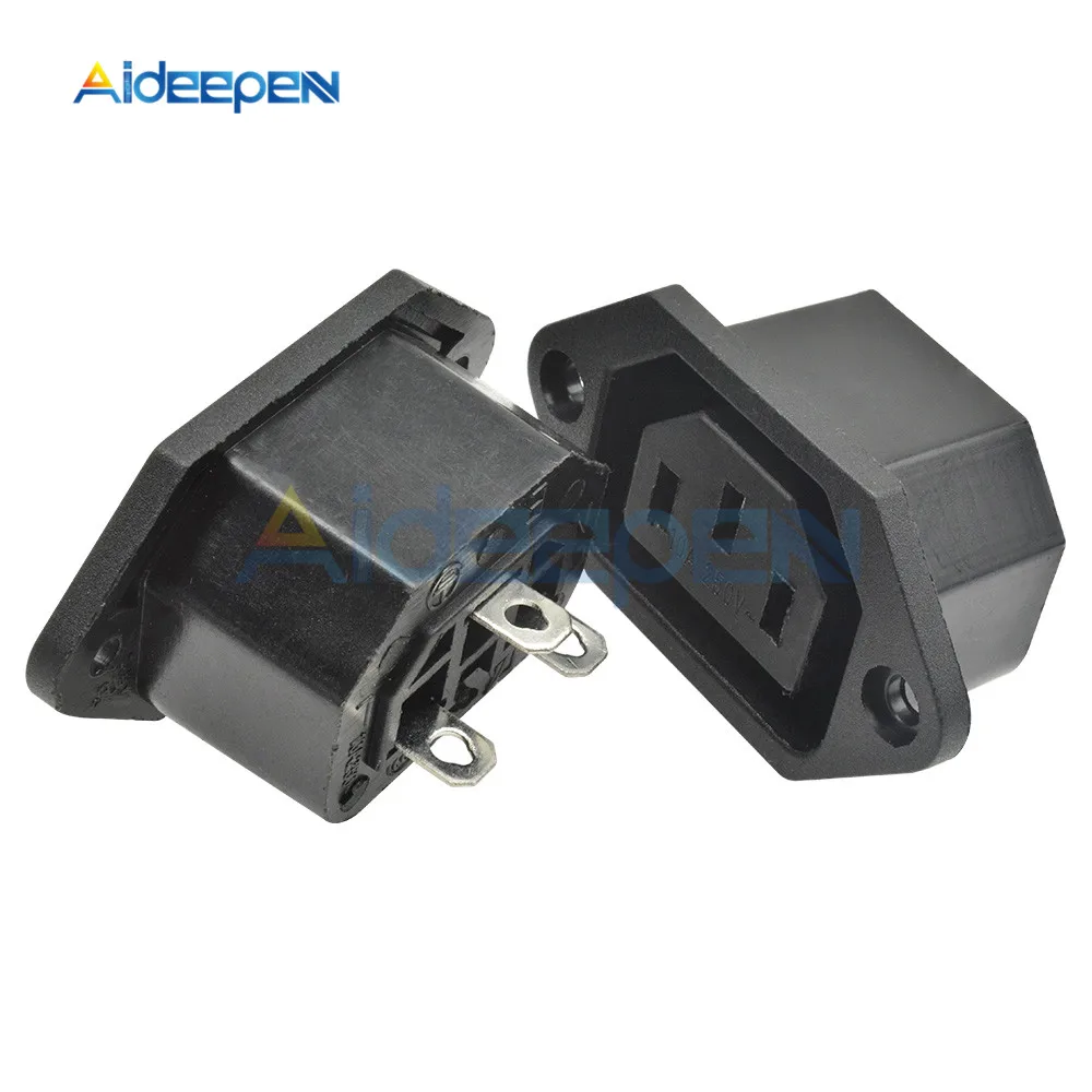 5 шт. AC-04 розетка переменного тока 250 В 10A IEC320 C14 разъём для настенного крепления Адаптер изолятор обернутый медный сердечник 3Pin винт фиксированная розетка