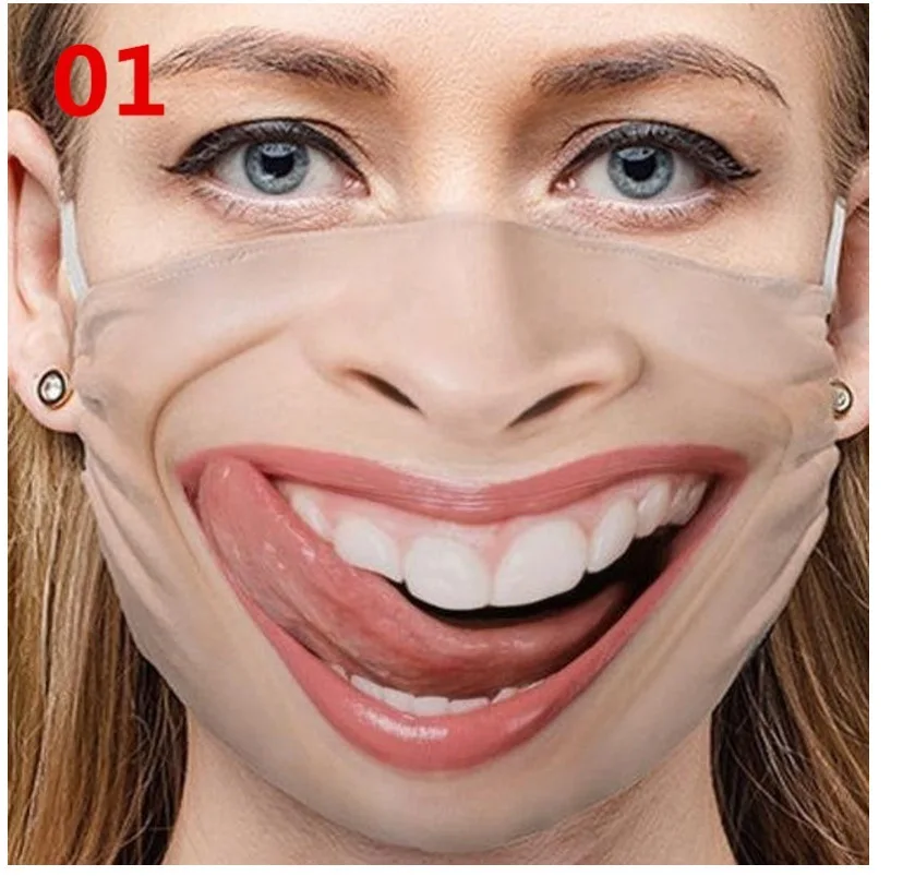 

3pcs Funny Adult Child Face Mask Anti Dust Windproof Mask Reusable Breathable Protective Mouth Caps Washable Kid Toys Gift