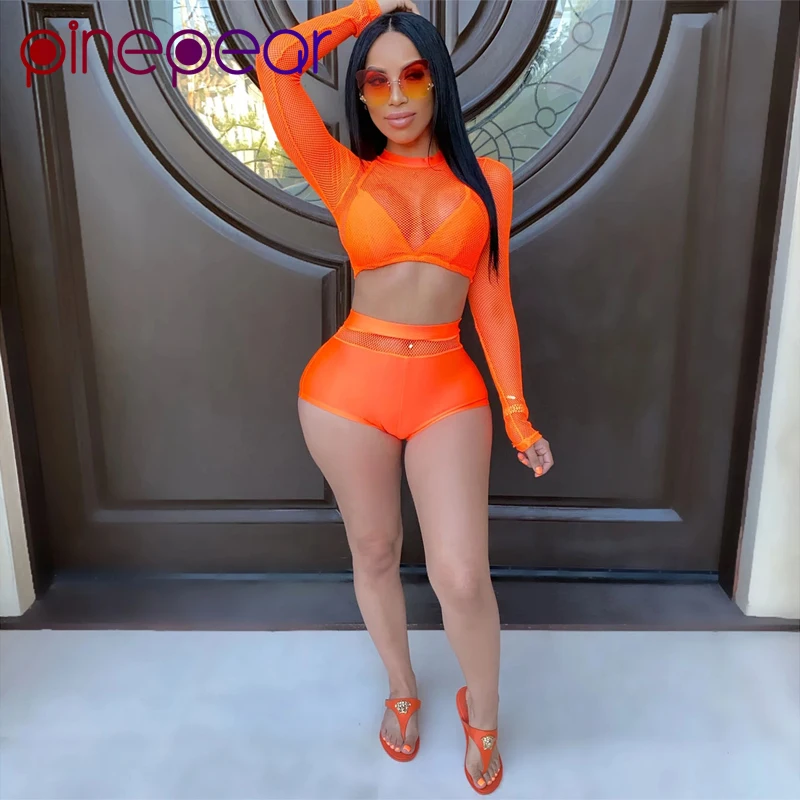 Сетчатый укороченный топ и шорты PinePear женский купальный костюм из 2 предметов