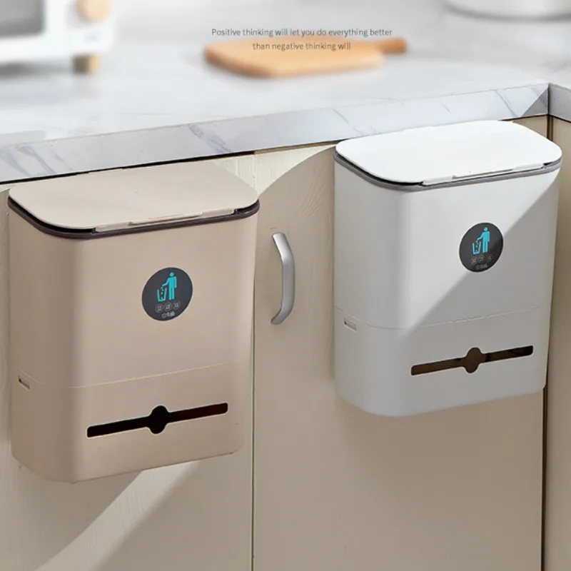 Настенная корзина для мусора кухонный пластиковый компостный складной