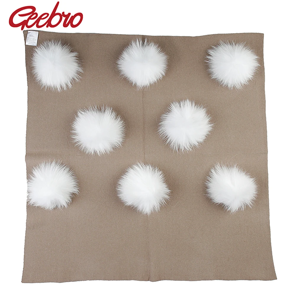 

Geebro Kids Warm Soft Wool Swaddling Blanket Newborn Baby Solid Color Travel Sleeping Bedding Swaddles Wrap With Real Fur Pompom
