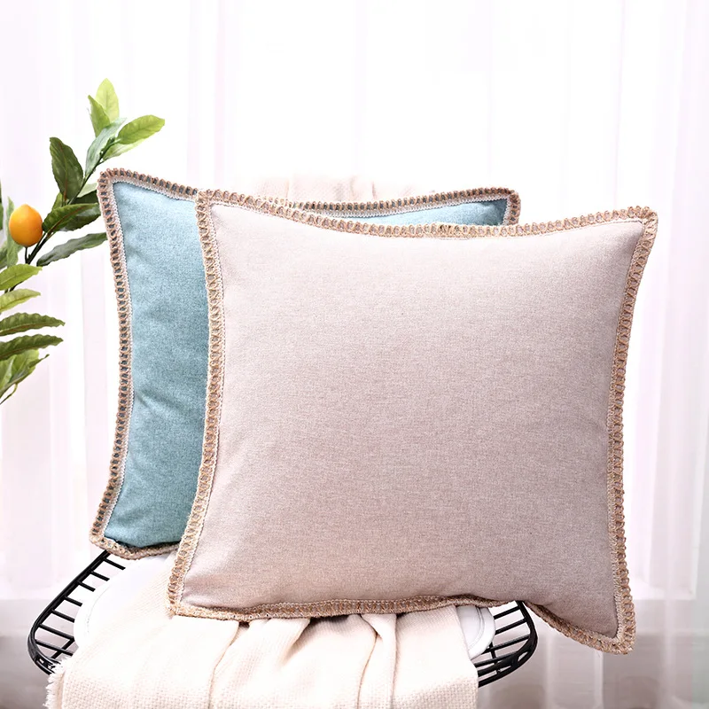 

Плетеная кружевная Подушка 45*45 см из пеньковой веревки, Скандинавская Подушка INS, Офисная поясная подушка, чехол, однотонная подушка для авт...