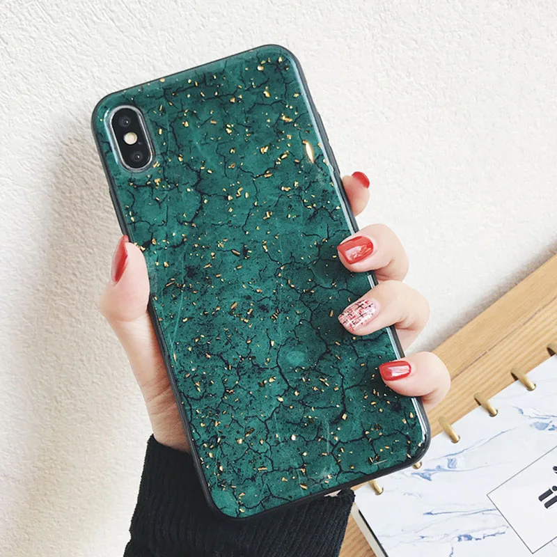 Блестящий Мягкий чехол из ТПУ с золотой фольгой и мрамором для Huawei Y7 Pro Y9 Y6 Prime Y5 Honor 10 Lite 20 9X 7C 8X 8C P Smart Z