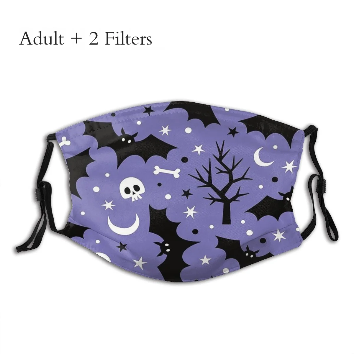 

Защитная маска для Хэллоуина, забавные черные летучие мыши, моющаяся Тканевая маска с фильтрами