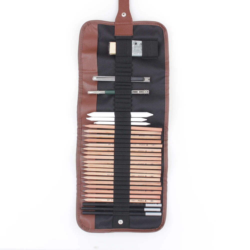

1 Set 18pcs Sketch Pencils Paper Art Pen Charcoal Extender Eraser Cutter Drawing Set Painter School Students Art Supplies