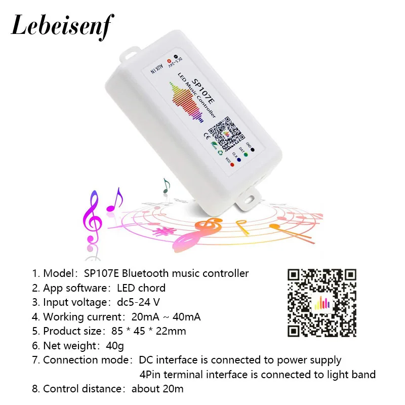 Светодиодный пиксельный музыкальный Bluetooth-контроллер для телефона с