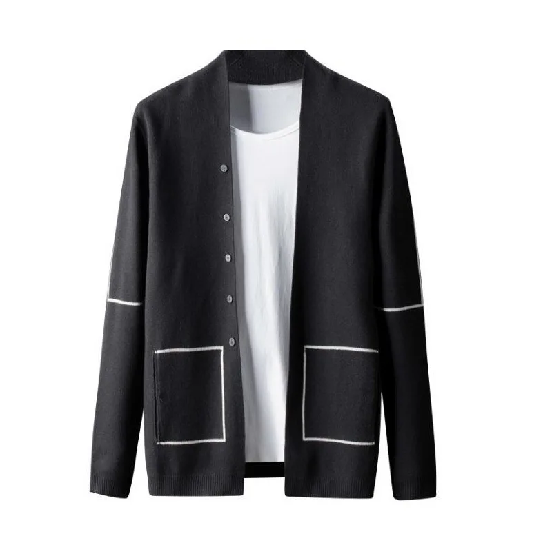 Мужской кардиган с длинным рукавом модный весенний свитер в стиле смарт-кэжуал