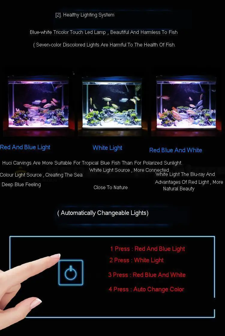 Water-free Ecological Fish Tank Small Aquarium Self-circulating Living Room Goldfish Tank Smart Desktop Lazy Home Creative
