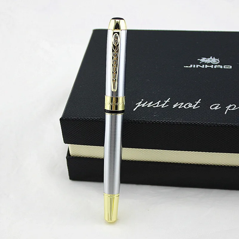 

Luxury quality Jinhao 250 stainless steel Roller Ball Pen Business office School office stationery Medium Nib Ballpoint Pen New