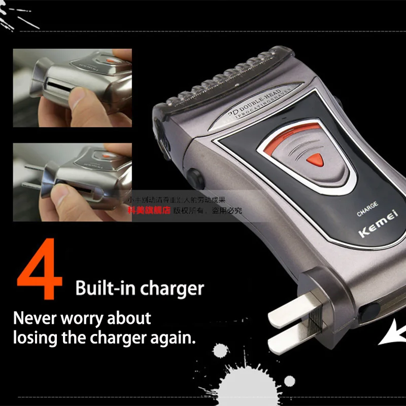 Kemei встроенное зарядное устройство Парикмахерская электробритва для мужчин две