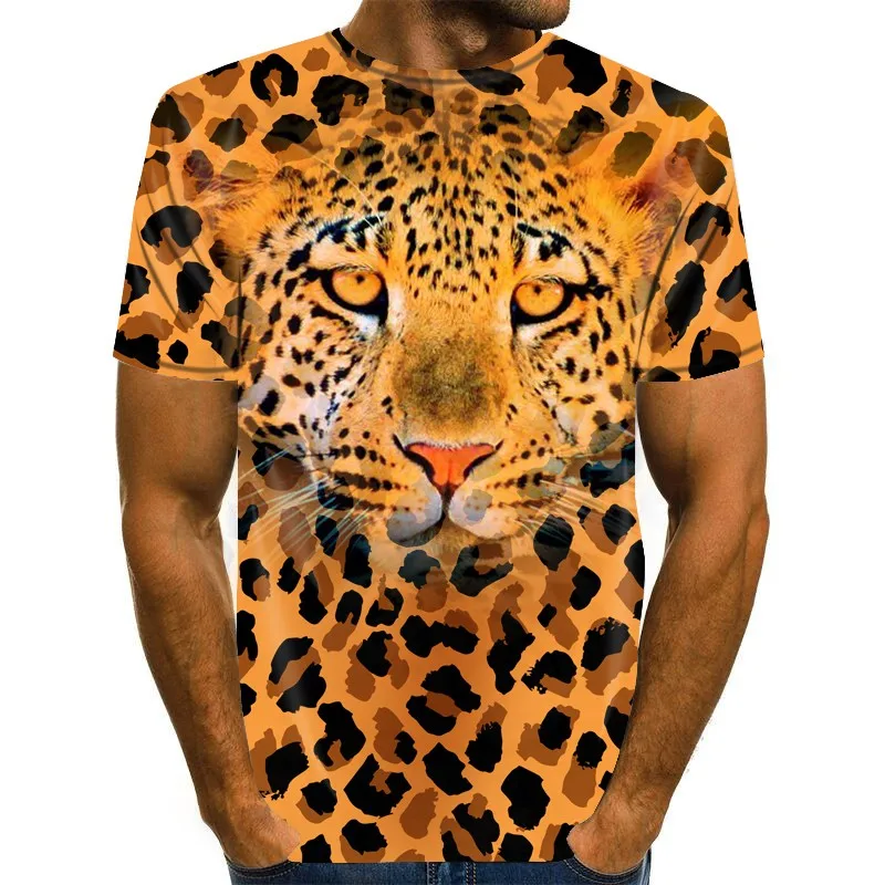 

2021 Summer Animal T-shirts Men Lion Cat Dog Printed T Shirt Size Xxs-4xl