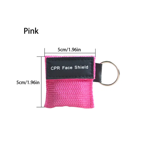 pink 1 шт. Новинка реаниматор CPR маска с брелком аварийно-спасательная маска для лица маска для первой помощи дыхательная маска для инструментов для ухода за здоровьем 8 цветов - Цвет: pink