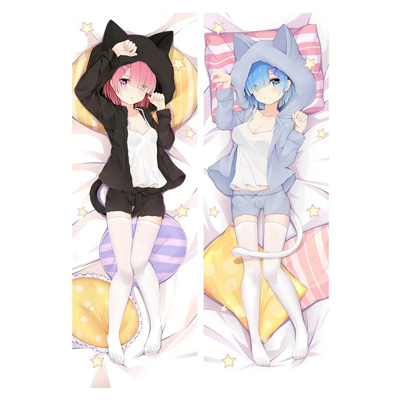 40x120cm Peach Skin Наволочка с аниме жизнь в другом мире от Zero Rem Ram Dakimakura милые наволочки для подушек мультфильм обнимает чехол для подушки - Цвет: 40x120cm Peach Skin