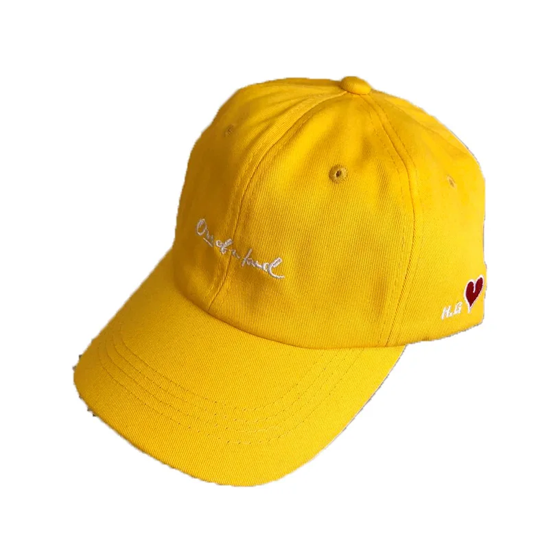 

Embroidery Love Baseball Caps Black Yellow White Pink Beige Hat Cotton 2020 Light Board Men Women Lover Outdoor Fashion Sun Hat