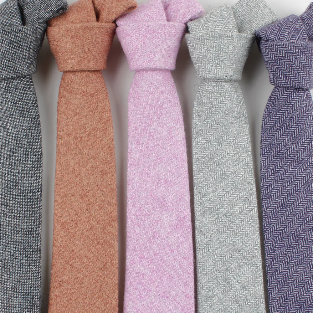 

Linbaiway Wool Ties For Men Skinny Casual Neckties Corbata Solid Necktie for Wedding Gift Suit Cravat Accessories Custom LOGO