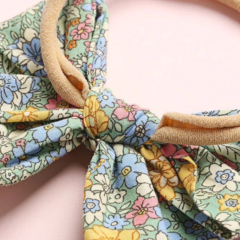 Детская повязка на голову с принтом для волос девочек аксессуары из хлопка и льна