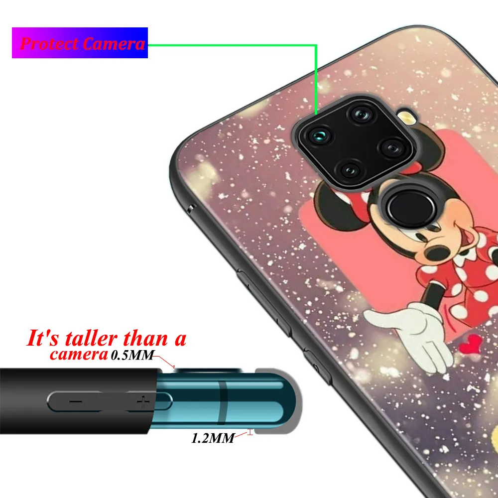 Black Soft LOVE Mickey And Minne For Huawei P Smart 2021 2020 Z S Mate 40 RS 30 20 20X 10 Pro Plus Lite 2019 Phone Case
