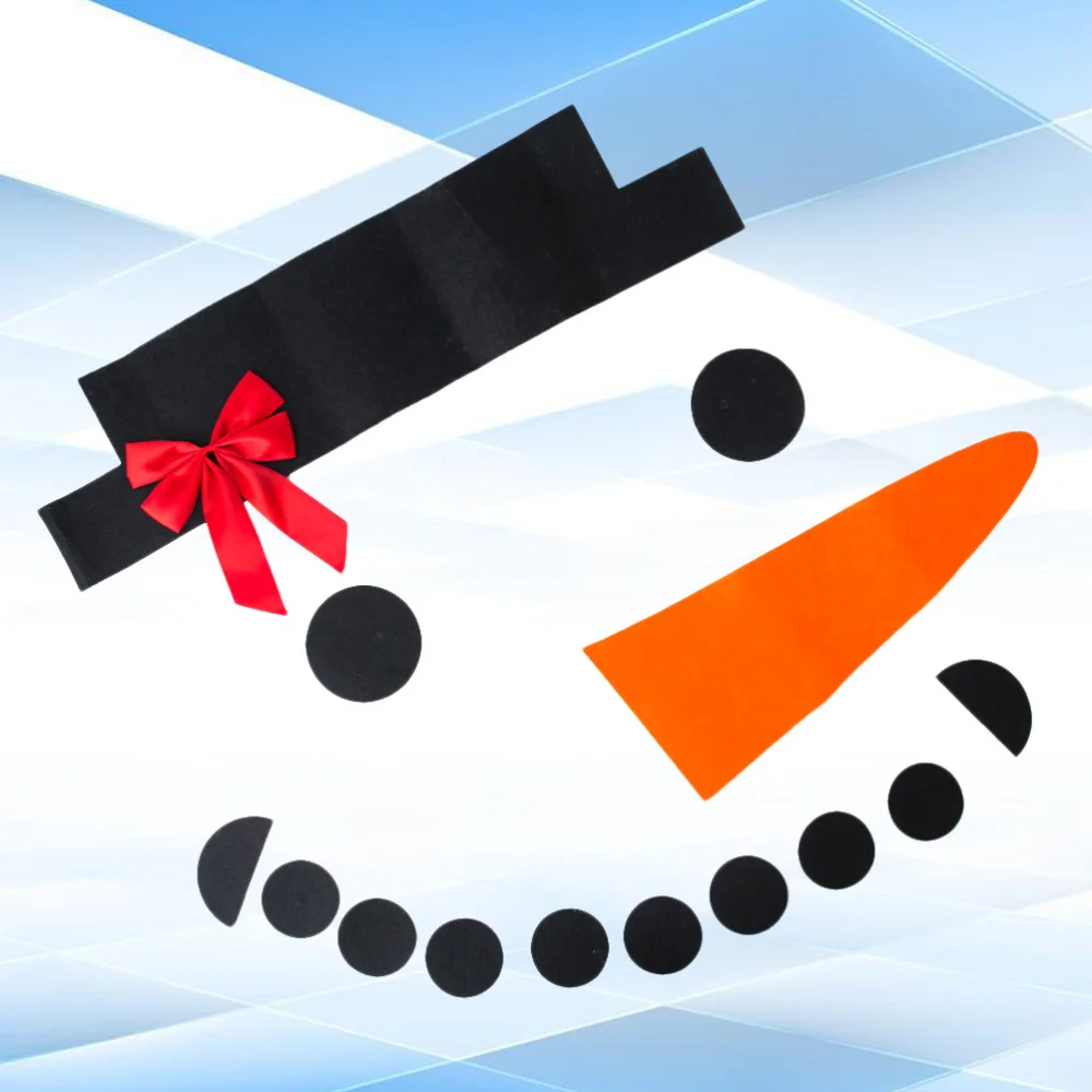 

16 Pcs Snowman Non-woven Cloth Sticker Set Wall Sticker for Garage Door Window