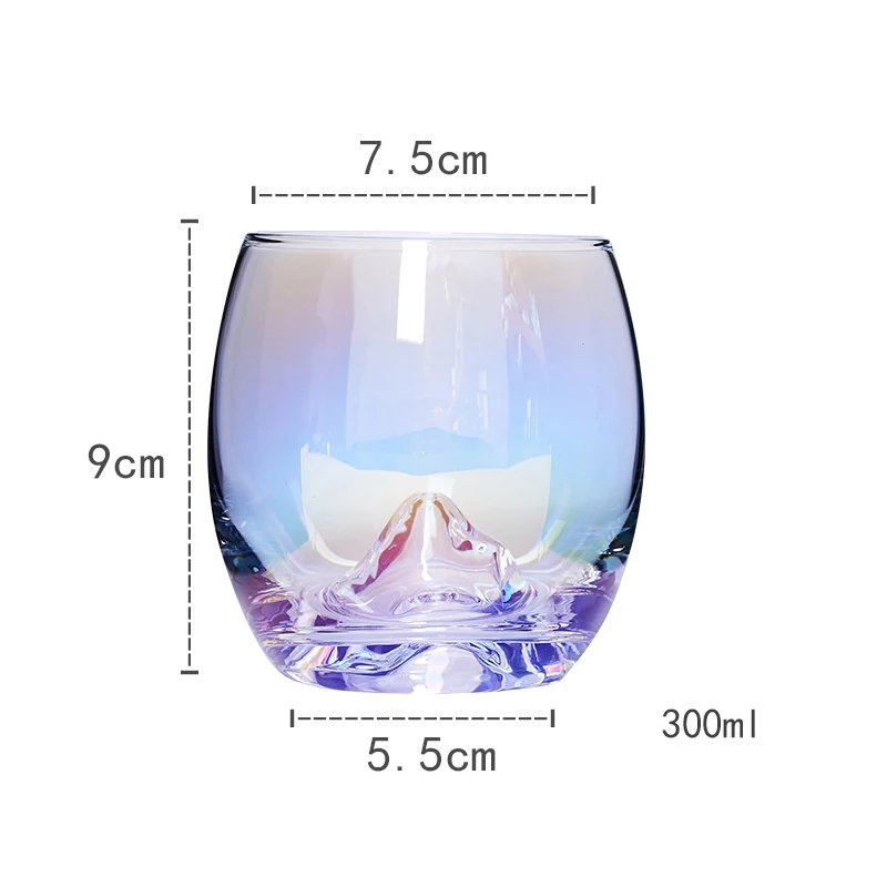 

Colorful glass round belly iceberg glass short mouth crystal whiskey glass household water glass Japanese foreign wine glass