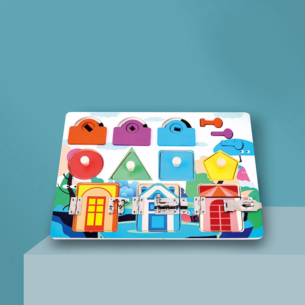 Доска Монтессори для малышей деревянная игрушка с сенсорной разблокировкой