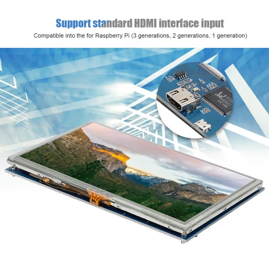 Портативный сенсорный экран монитор для Raspberry PI 5 дюймов HDMI lcd HD дисплей для Raspberry PI3 PI2/B