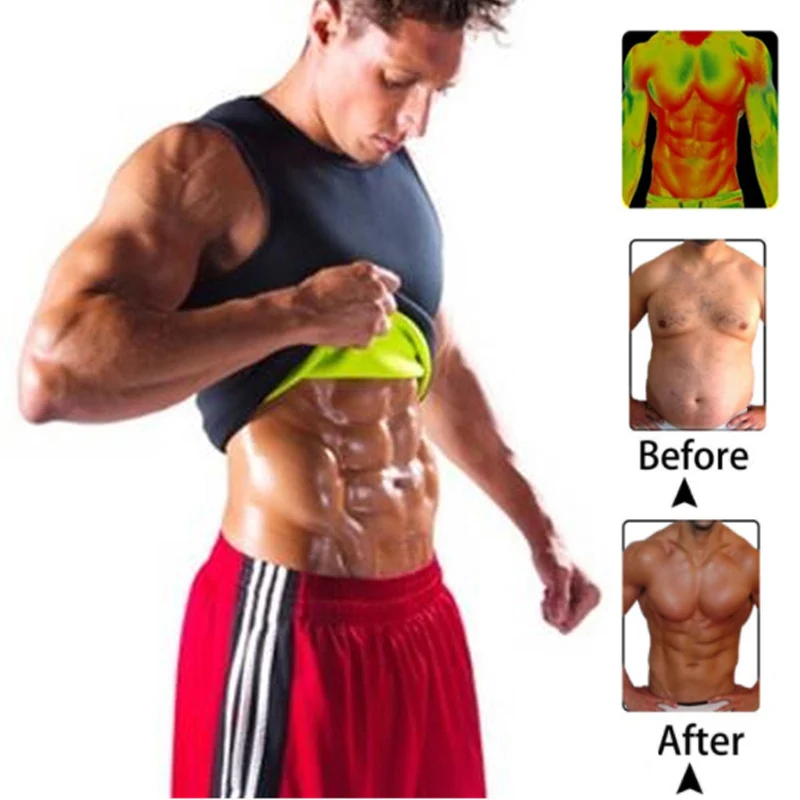 Мужской утягивающий жилет ультранеопреновый фитнес костюм для сауны фитнеса