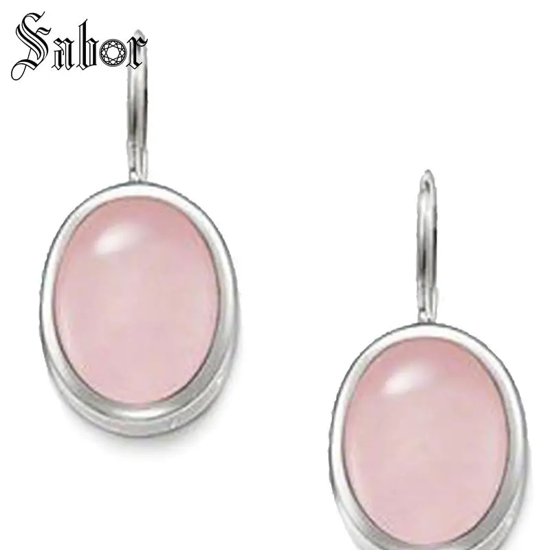 Серьги Подвески Розовые Овальные романтический подарок для женщин серебряного