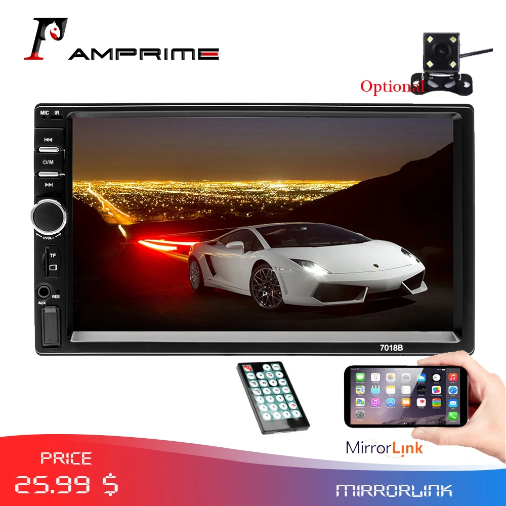 Автомагнитола AMPrime 2din мультимедийный плеер с сенсорным экраном 7 дюймов HD MP5 Bluetooth