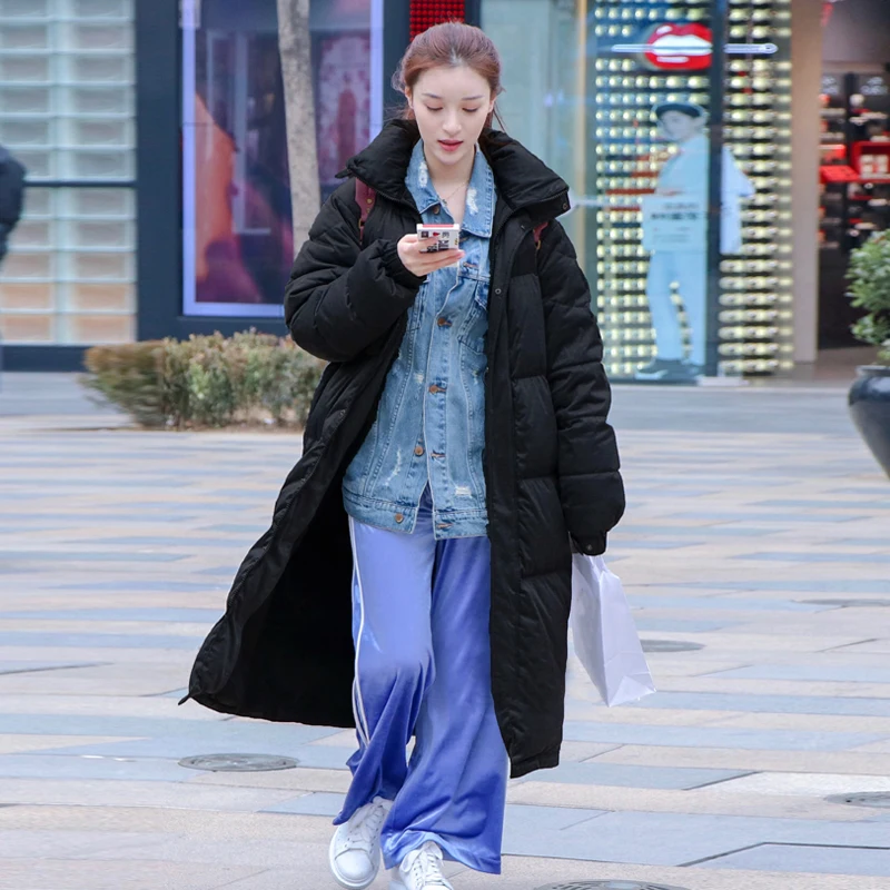 Зимняя одежда для пары пальто и куртка на утином пуху с капюшоном Длинная парка