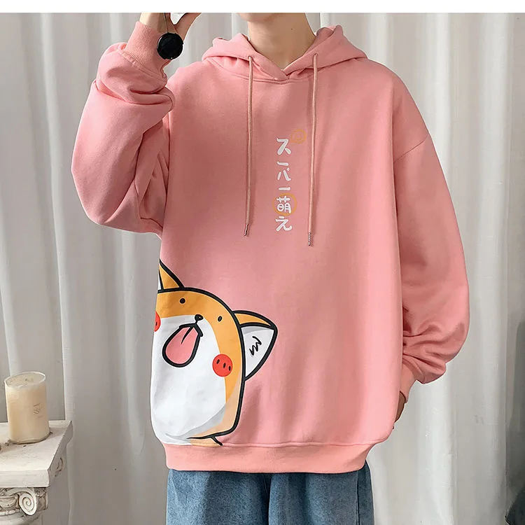 Мужской свитер в японском стиле свободная толстовка Instagram большие размеры черные