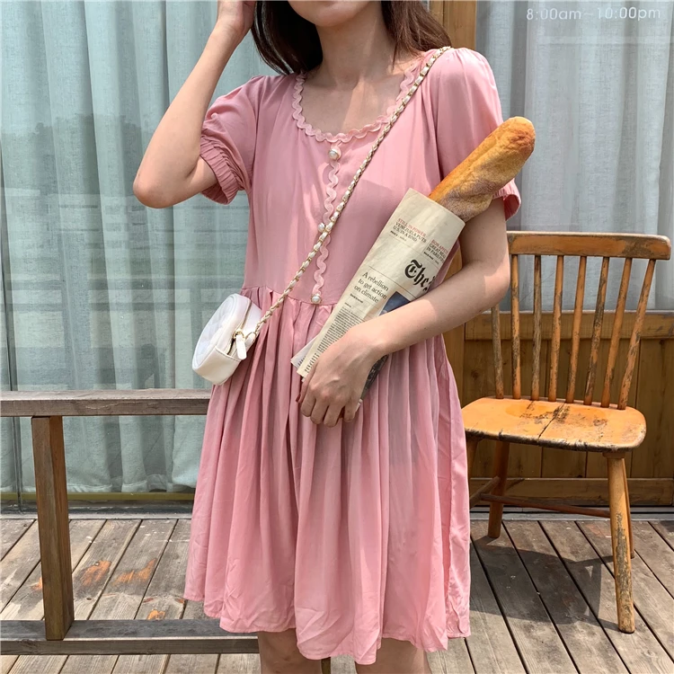 Винтажное платье принцессы Ins с коротким рукавом женские милые платья в стиле