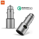 Автомобильное зарядное устройство Xiaomi, QC 3,0, быстрая зарядка 2 USB, 5 В3 А, 9 В2 А, для Android iOS, iPhone мобильный телефон