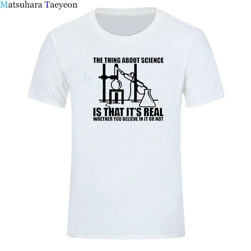True Science Believe Chemistry Experiment Print T-Shirt Men Summer Fashion Casual tshirt Loose Cotton funny T Shirts harajuku | Мужская