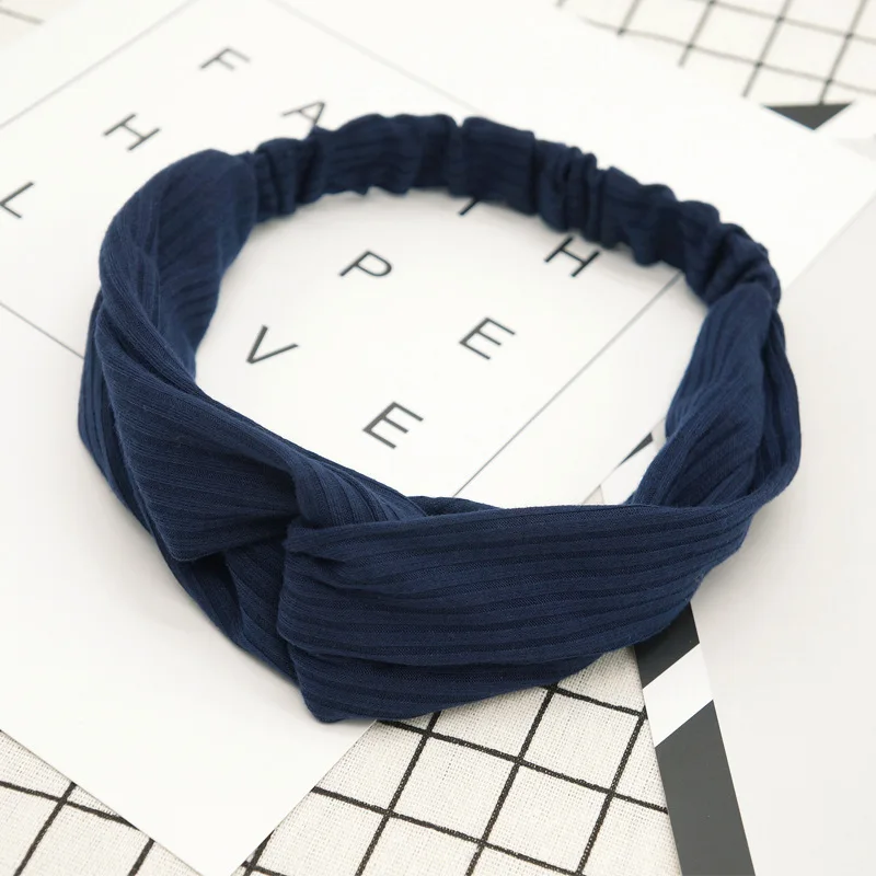

Hot Sales of The New Solid Color Cross Knitted Hair Belt Korean Style Women's Cross Hair Harness Hairband Wholesale