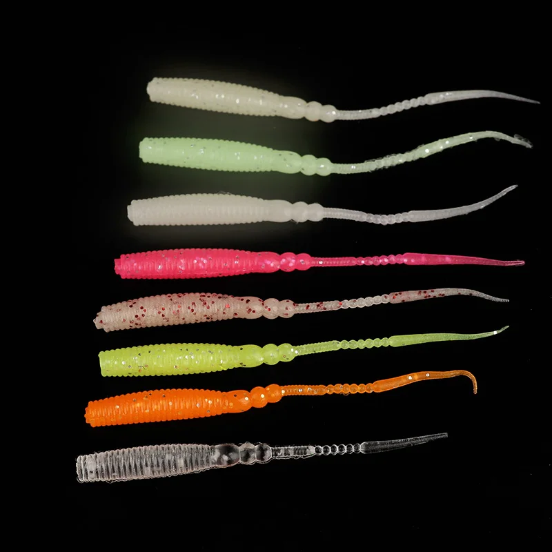 Ardea Soft Lures 12pcs Silicone Bait 60mm 0.3g straight tail Swimbait Wobblers Worm bass Carp Artificial Fishing Tackle